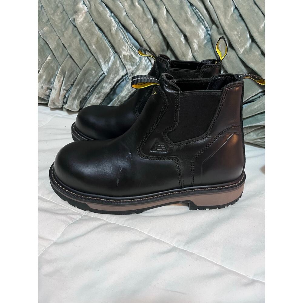 ACE WORK FIREBRAND CHELSEA BLACK SLIP OIL RESISTANT ANKLE SLIP ON BOOTS size 7